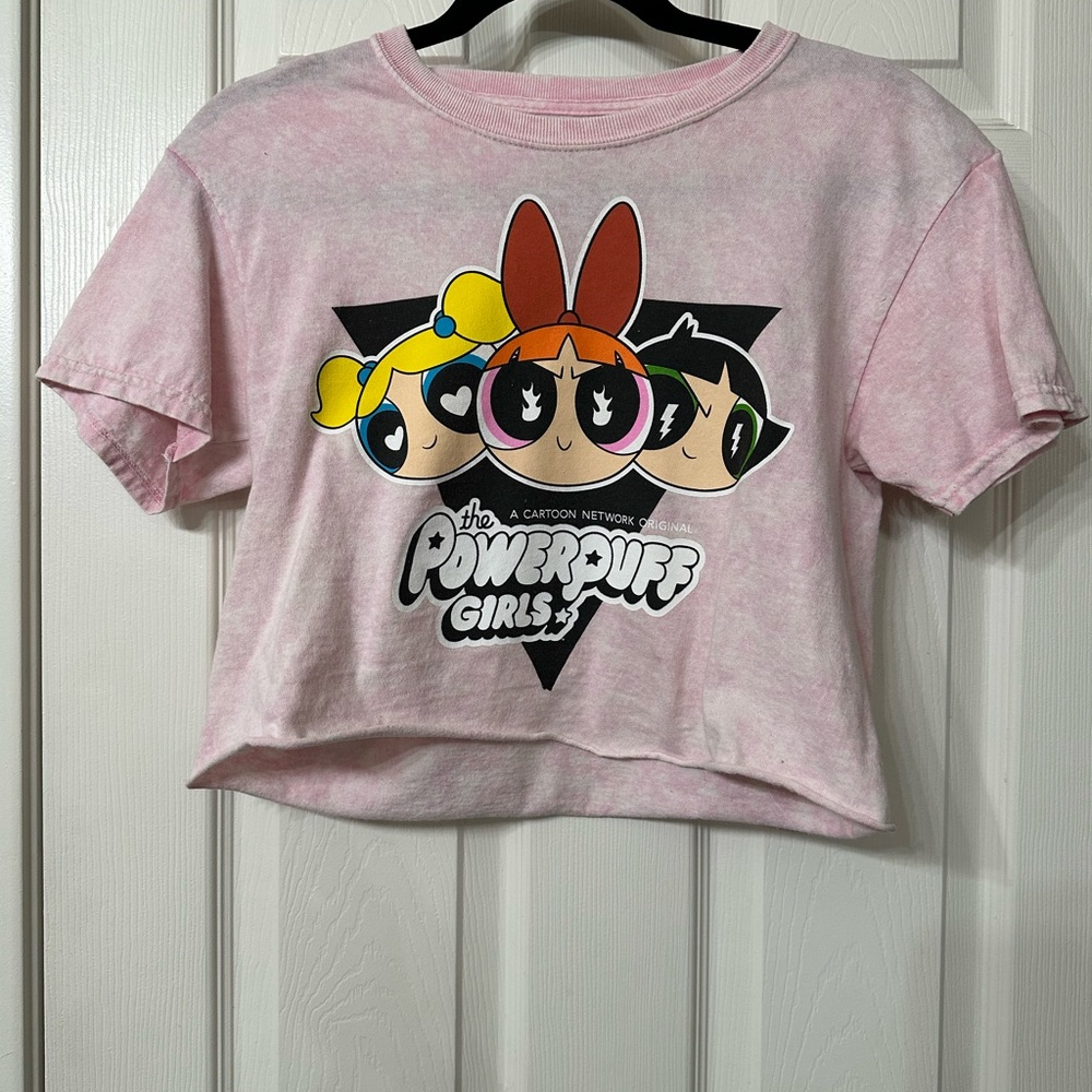 Powerpuff Girls Pink Cropped T-Shirt